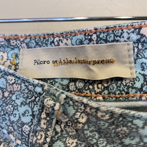 Pilcro Anthro Ditsy Floral Retro Spinoff Cottagecore Cropped Ankle Skinny Jeans - Picture 9 of 13